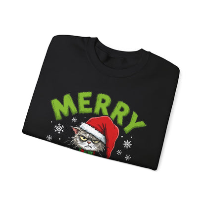 Merry Cat-mas Reject Sweatshirt – Funny Christmas Cat Crewneck