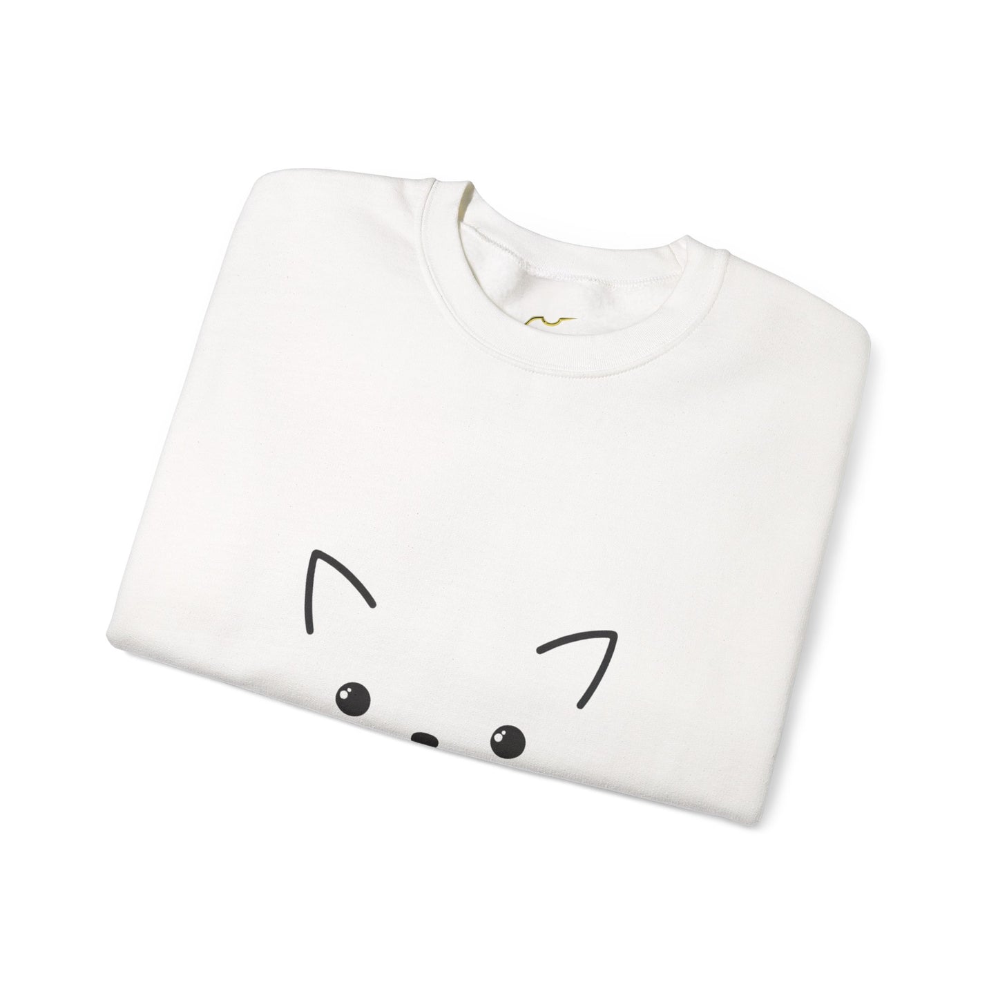 Cute Minimal Cat Face Sweatshirt — Cozy Crewneck for Cat Lovers